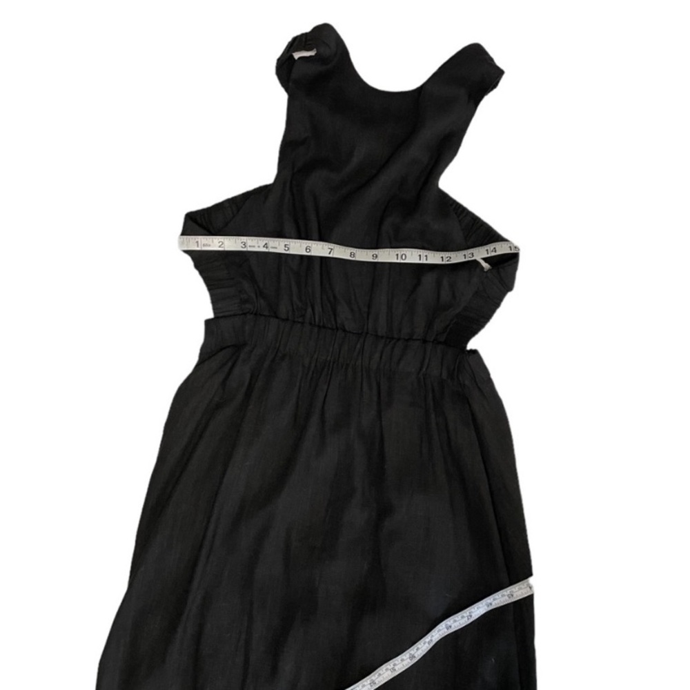 NWT BLACK LINEN MAXI DRESS FOREVER 21 SZ MED - Picture 5 of 15